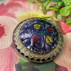 Vintage Mid Century enamel brooch